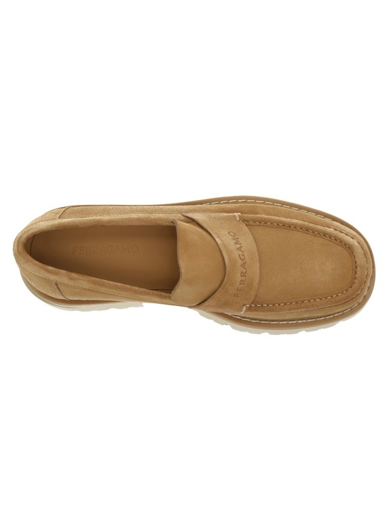 Salvatore Ferragamo Fergal Moccasin Loafer Beige Suede Leather Size 12 New main image 6